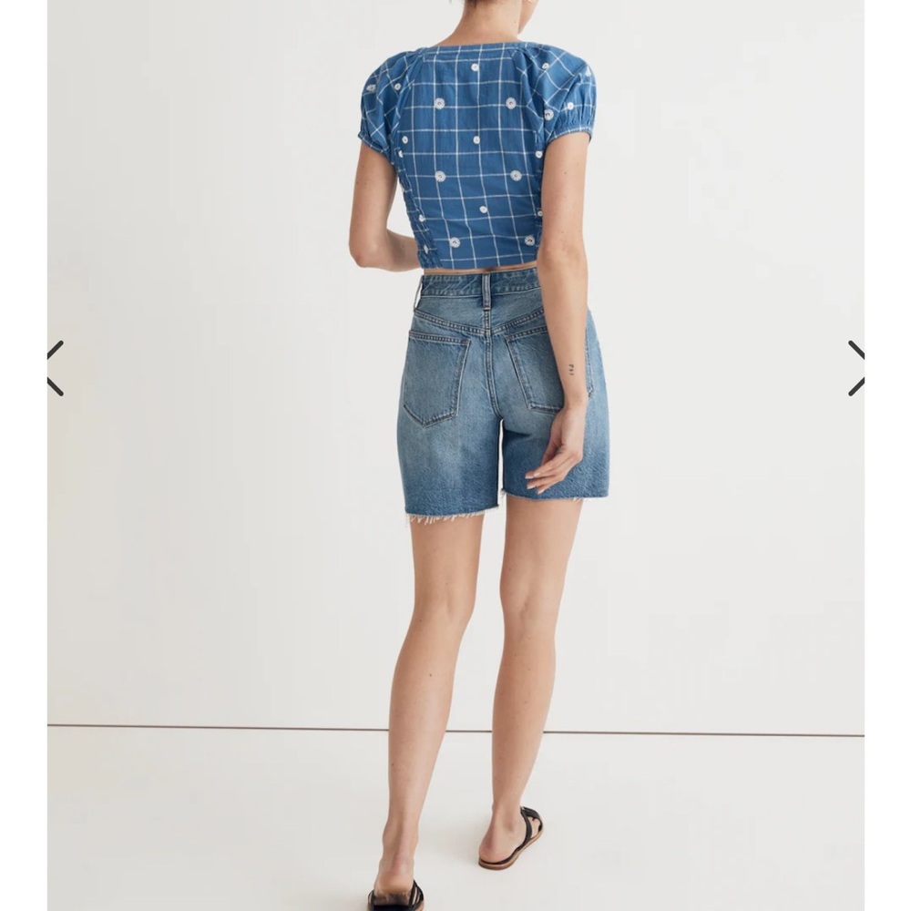 NWT Madewell embroidered puff sleeve crop top - Picture 5 of 5